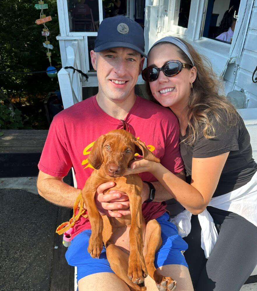 brendan gallagher and his fiance and their puppy
